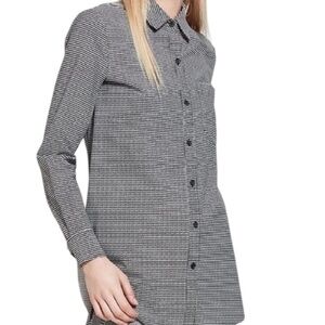 LYSSE New York Schiffer Long Sleeve Houndstooth Tunic Blouse Women's Size L
